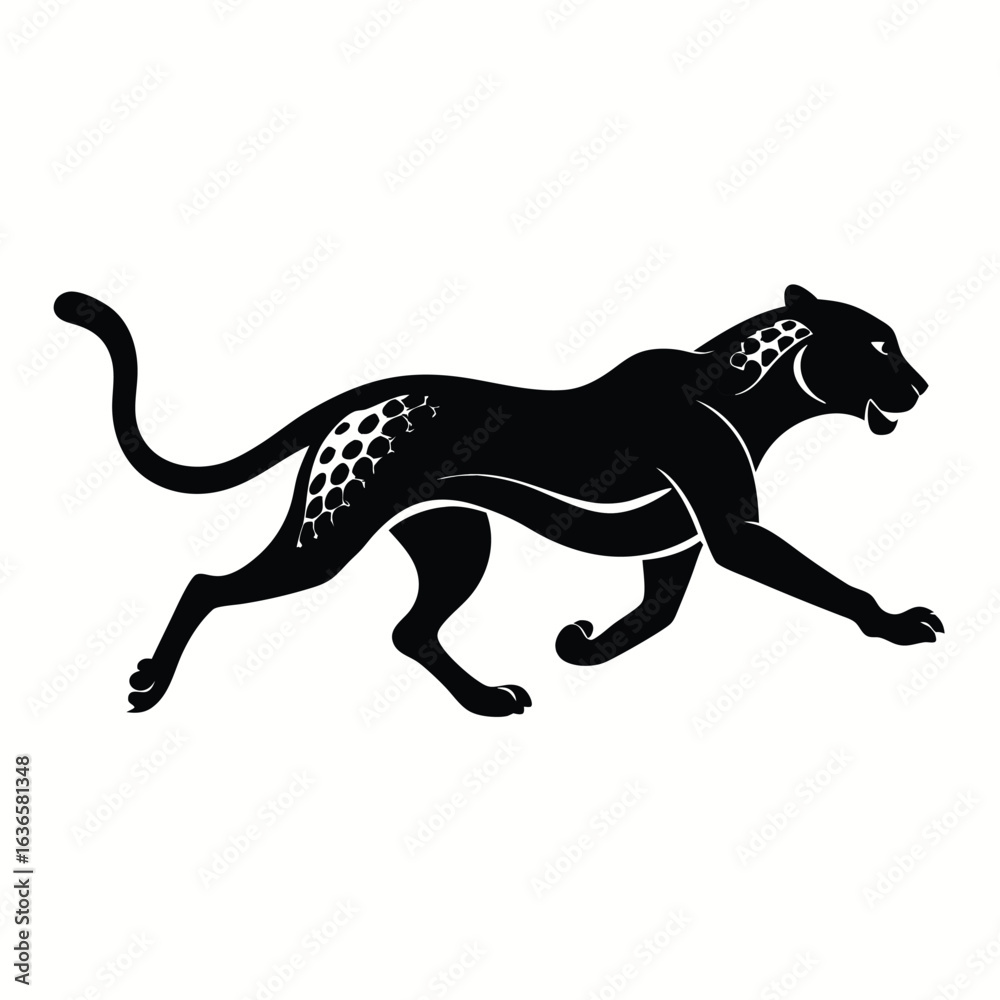 Fototapeta premium Dynamic cheetah silhouette in full sprint motion