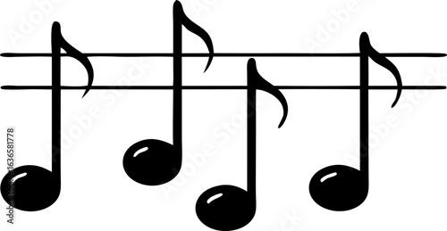 Musical Chord Represented by Three Distinct Notes Vector