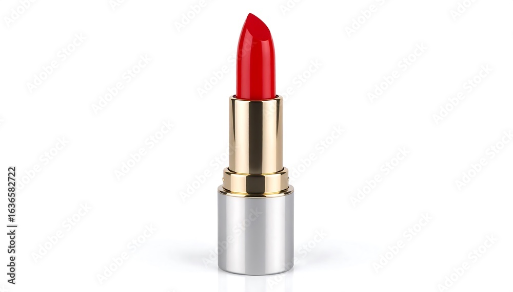 Fototapeta premium Red lipstick in gold and silver casing