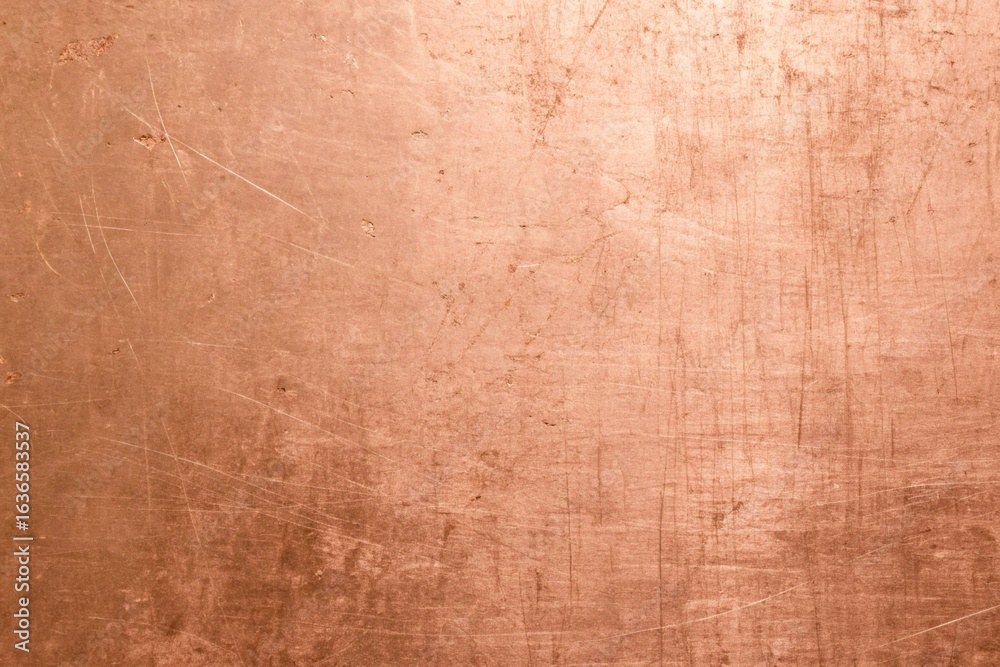 Fototapeta premium Detailed copper texture background with scratches and imperfections, perfect for adding a vintage and industrial touch to your creative projects