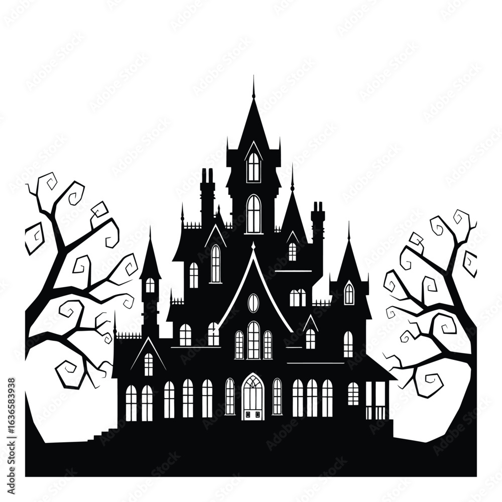 Fototapeta premium Haunted House Silhouette