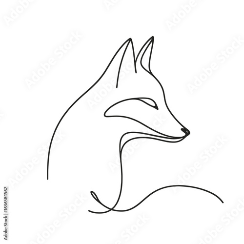 Fox looking sideways against transparent background