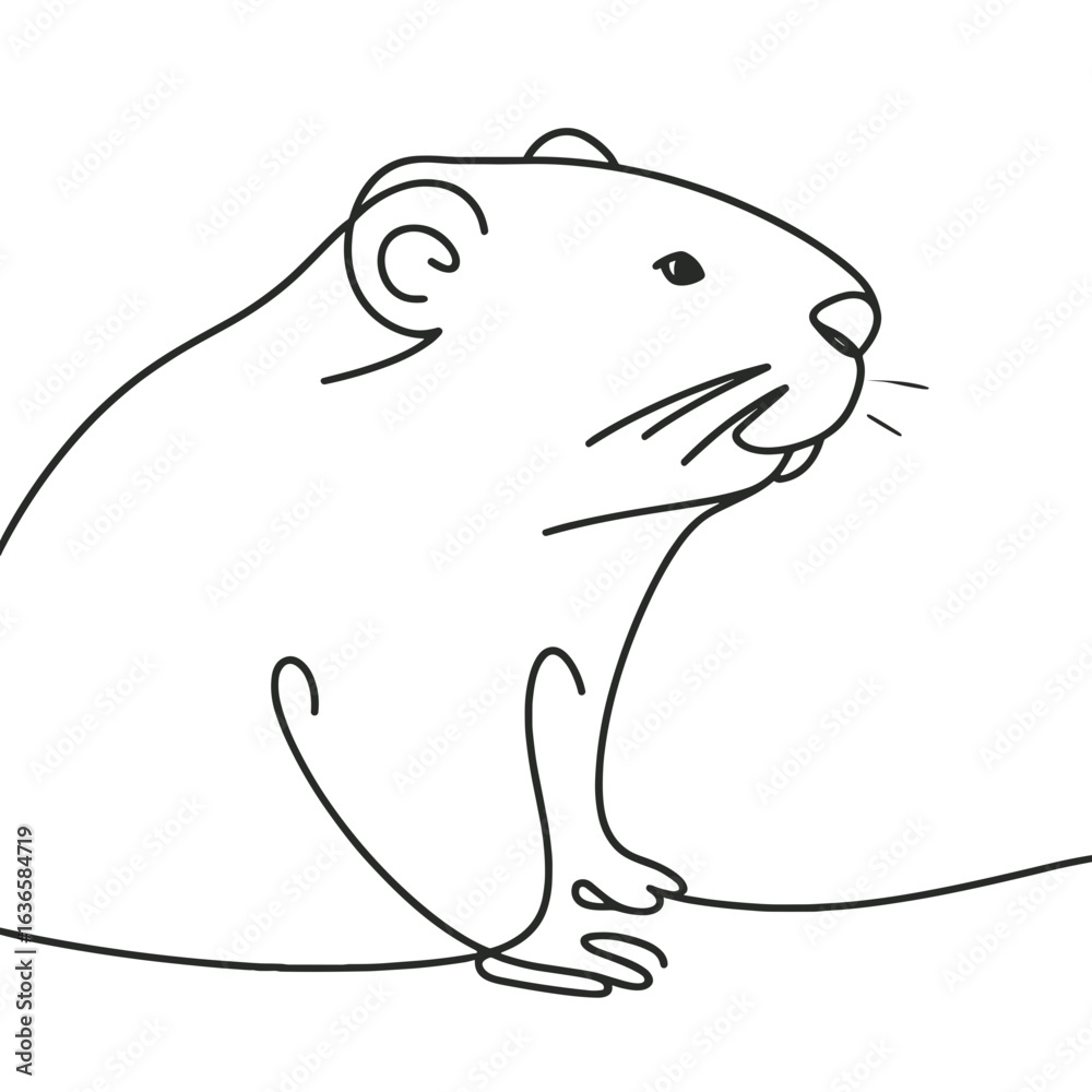 Obraz premium Groundhog sitting on plain background