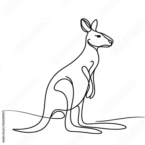Kangaroo sitting against transparent background