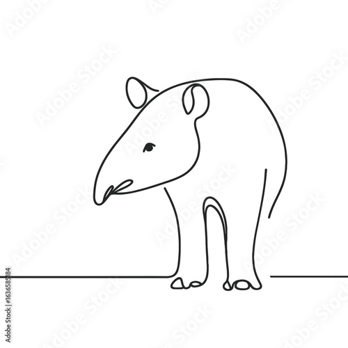 Tapir standing against transparent background