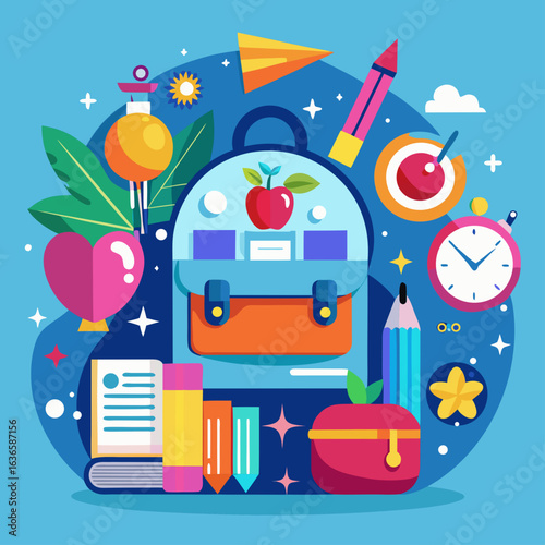 back to school flat vector illustration