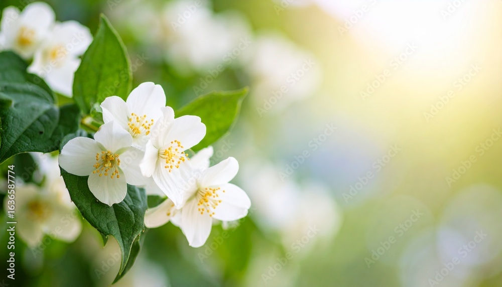 Obraz premium Beautiful White Jasmine Flowers in Bloom