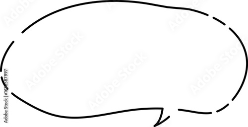 ふわっとしゃべるシンプルふきだし(しっぽ左)