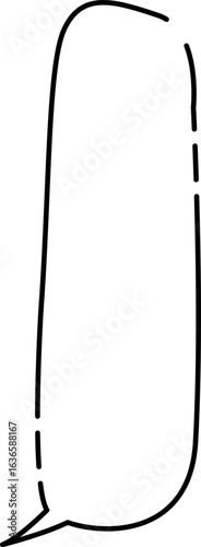 縦長のゆるいシンプル隙間ありふきだし(しっぽ左)