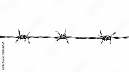 Wallpaper Mural Close-up of barbed wire against a white background Torontodigital.ca