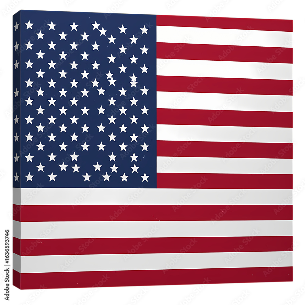 Naklejka premium American Flag: Vibrant Canvas Print of USA Symbol