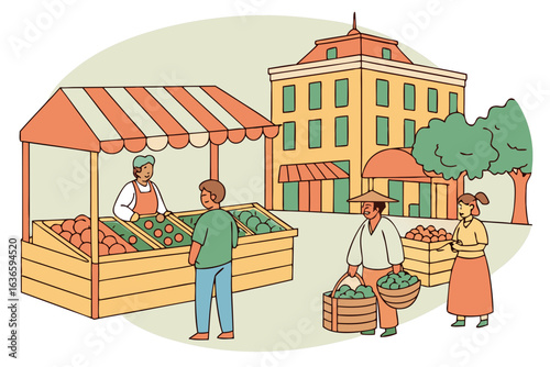 farmers market in downtown ottawa illinois with fresh produce, handmade crafts, and friendly vendors