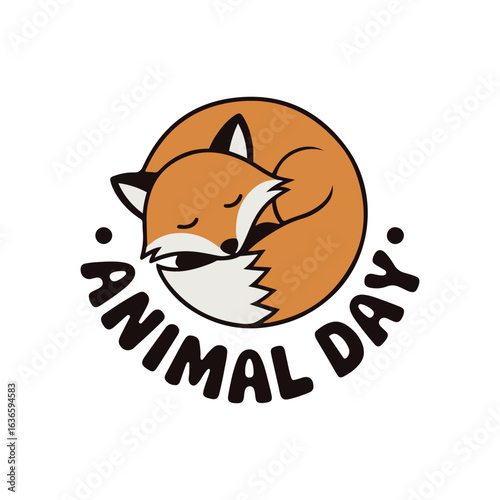 animal day logo icon silhouette vector