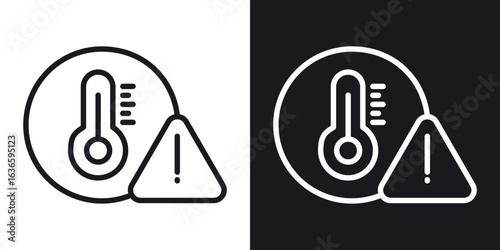 Temperature warning sign icon vector pictogram. UI. EPS10. - Vector
