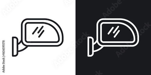 Side mirror icon vector pictogram. UI. EPS10. - Vector