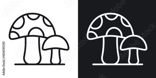 Mushrooms icon vector pictogram. UI. EPS10. - Vector