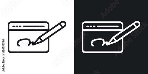 Electronic signature icon vector pictogram. UI. EPS10. - Vector
