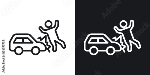 Car accident icon vector pictogram. UI. EPS10. - Vector