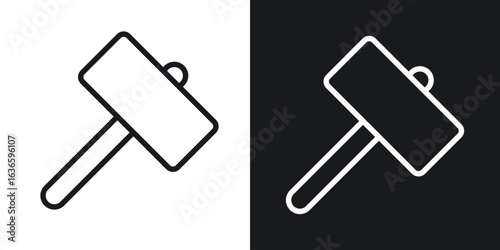 Wooden mallet icon vector pictogram. UI. EPS10. - Vector