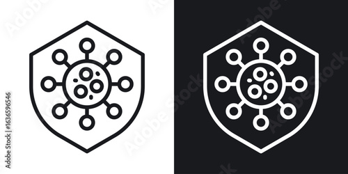 Virus protection shield icon vector pictogram. UI. EPS10. - Vector