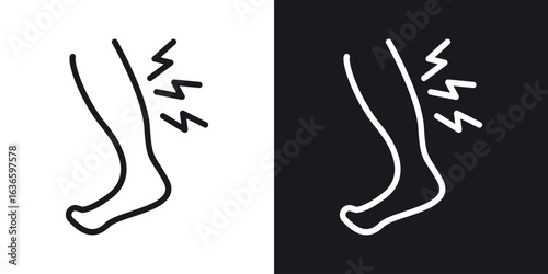 Shin pain icon vector pictogram. UI. EPS10. - Vector