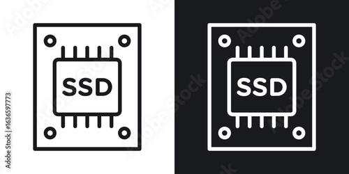 SSD drive icon vector pictogram. UI. EPS10. - Vector