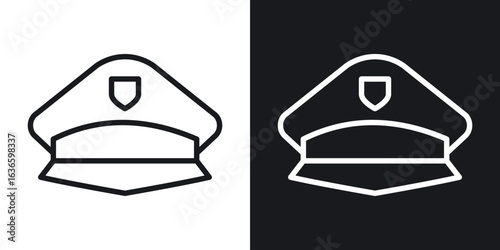 Police cap icon vector pictogram. UI. EPS10. - Vector