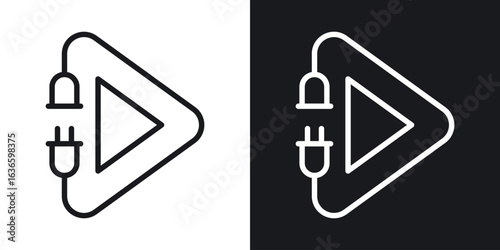 Plug and play icon vector pictogram. UI. EPS10. - Vector