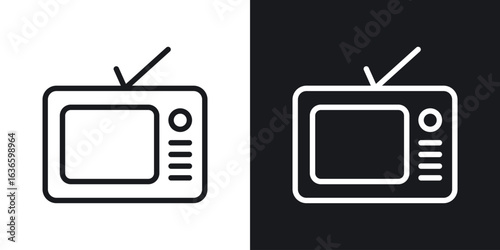 Old television icon vector pictogram. UI. EPS10. - Vector