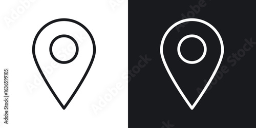 Navigation pin icon vector pictogram. UI. EPS10. - Vector