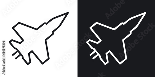 Military aircraft icon vector pictogram. UI. EPS10. - Vector