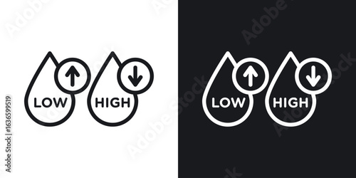 Low and high cholesterol icon vector pictogram. UI. EPS10. - Vector
