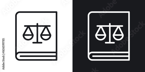 Law book icon vector pictogram. UI. EPS10. - Vector