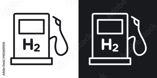 hydrogen fuel pump icon vector pictogram. UI. EPS10. - Vector