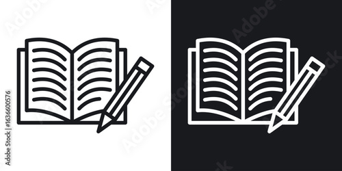 Homework icon vector pictogram. UI. EPS10. - Vector