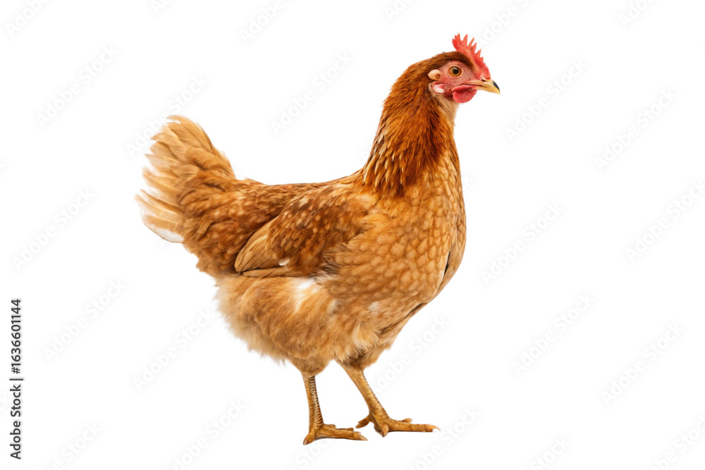 Fototapeta premium Brown Hen – Studio Animal Photo Isolated on White Background