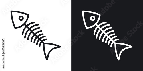Fishbone icon vector pictogram. UI. EPS10. - Vector
