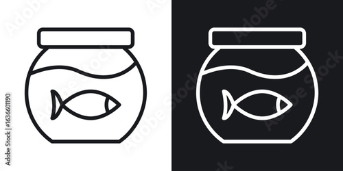 Fish bowl icon vector pictogram. UI. EPS10. - Vector