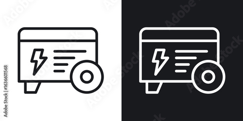 Electric generator icon vector pictogram. UI. EPS10. - Vector