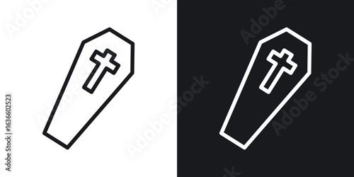Coffin icon vector pictogram. UI. EPS10. - Vector