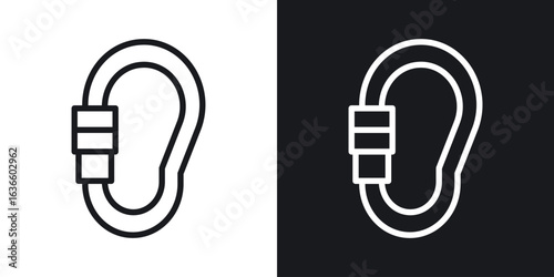 Carabiner icon vector pictogram. UI. EPS10. - Vector