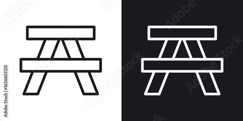 Camping table icon vector pictogram. UI. EPS10. - Vector