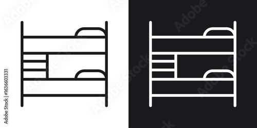 Bunk bed icon vector pictogram. UI. EPS10. - Vector