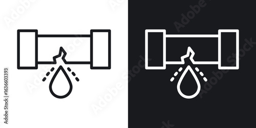 Broken pipe icon vector pictogram. UI. EPS10. - Vector