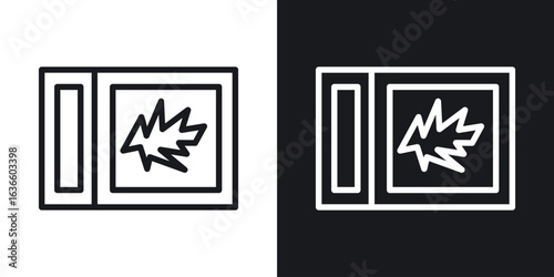 Broken window icon vector pictogram. UI. EPS10. - Vector