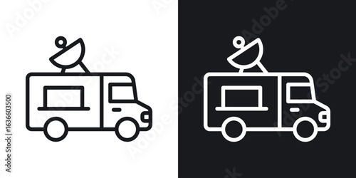 Broadcast van icon vector pictogram. UI. EPS10. - Vector