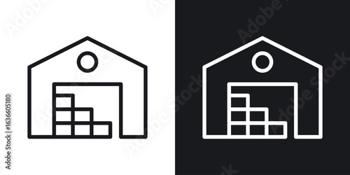 Warehouse icon vector pictogram. UI. EPS10. - Vector