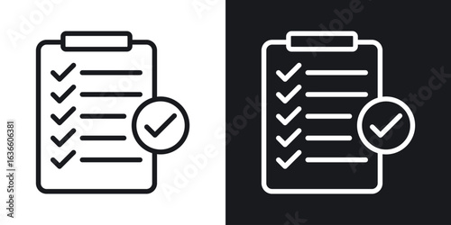 Clipboard check icon vector pictogram. UI. EPS10. - Vector
