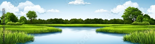 Tranquil river flowing through open plain nature scene gigapixel quality calm environment serene viewpoint