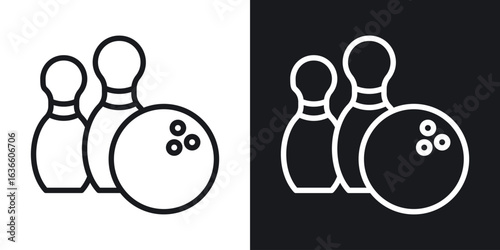 Bowling icon vector pictogram. UI. EPS10. - Vector